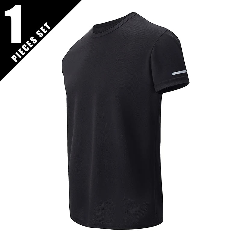 T-Shirt Homme Sport Respirant à Séchage Rapide – Manches Courtes, Coupe Ample, Grandes Tailles